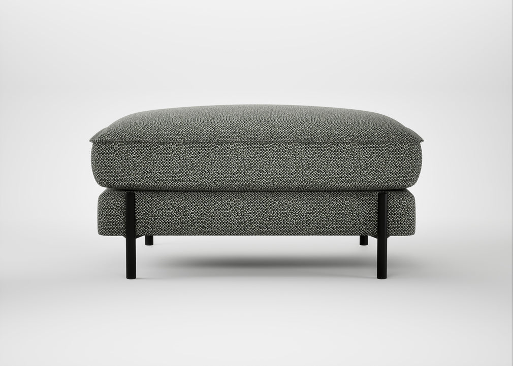 Tortona Footstool Boucle Tweed Lapis