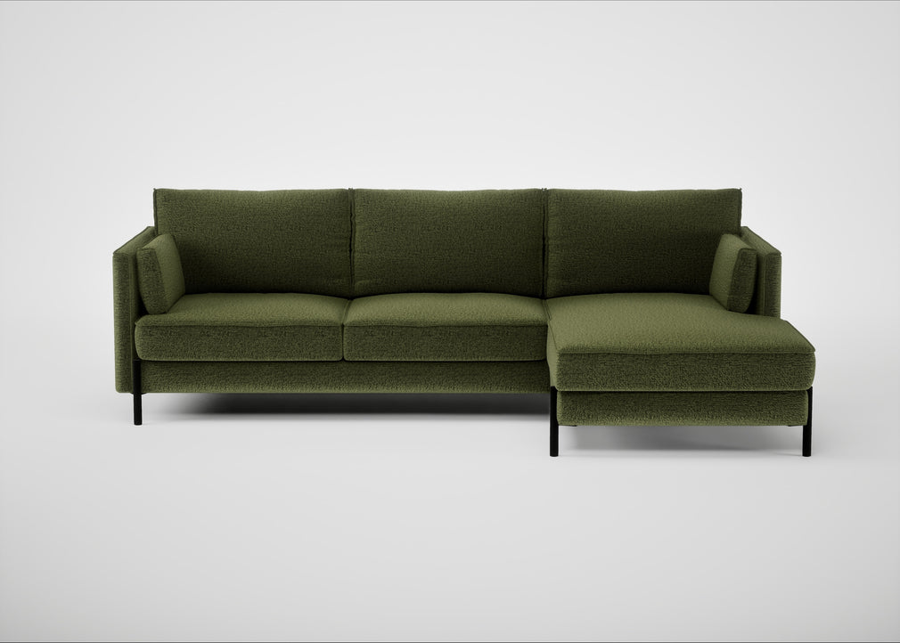 Tortona Right Hand Facing Corner Chaise Boucle Velvet Wilder