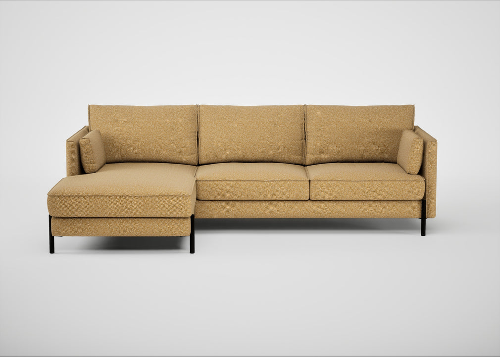 Tortona Left Hand Facing Corner Chaise Boucle Tweed Citrine