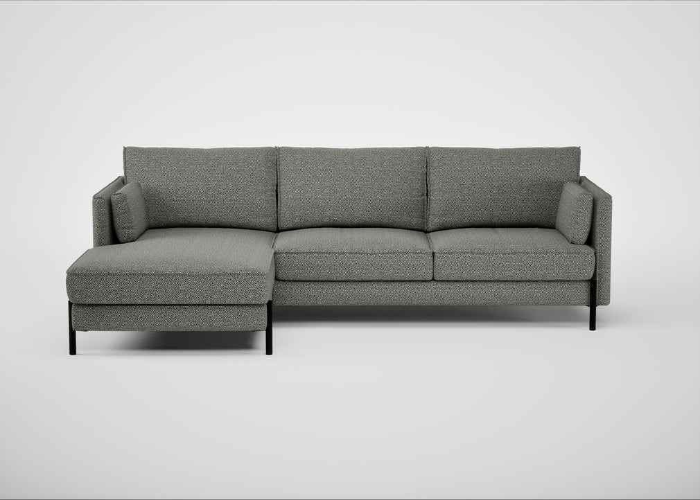 Tortona Left Hand Facing Corner Chaise Boucle Tweed Lapis