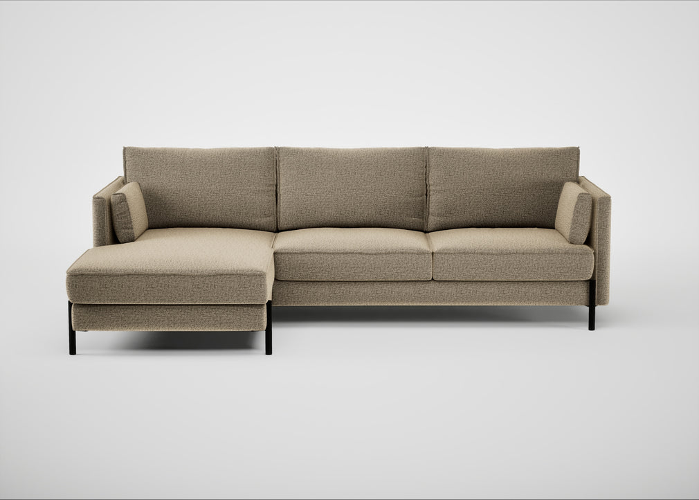 Tortona Left Hand Facing Corner Chaise Boucle Velvet Rocky