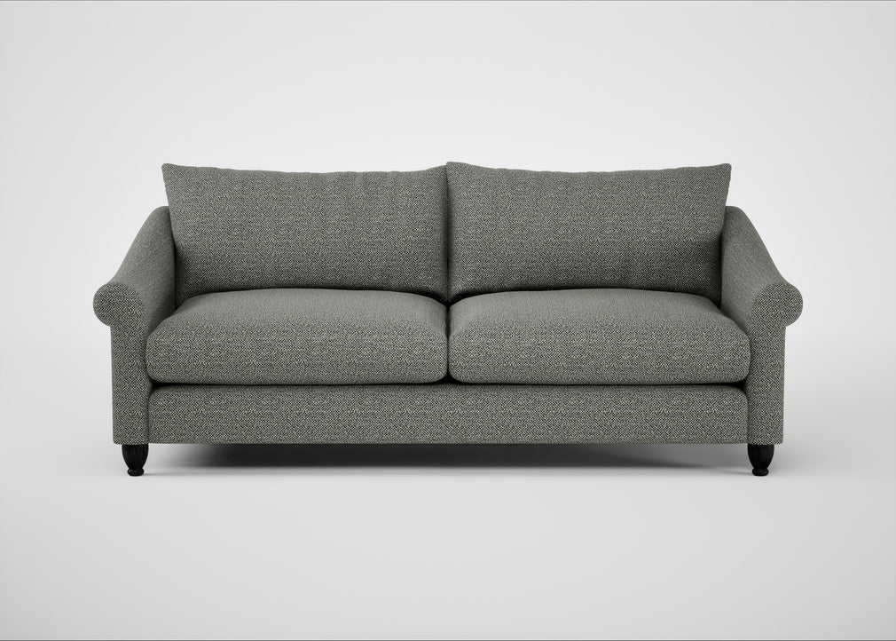 Devon 4 Seater Sofa Boucle Tweed Lapis / Black