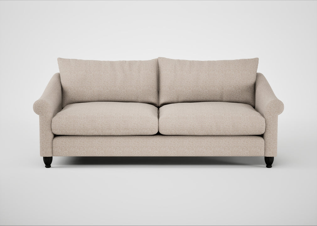 Devon 4 Seater Sofa Boucle Tweed Pearl / Black