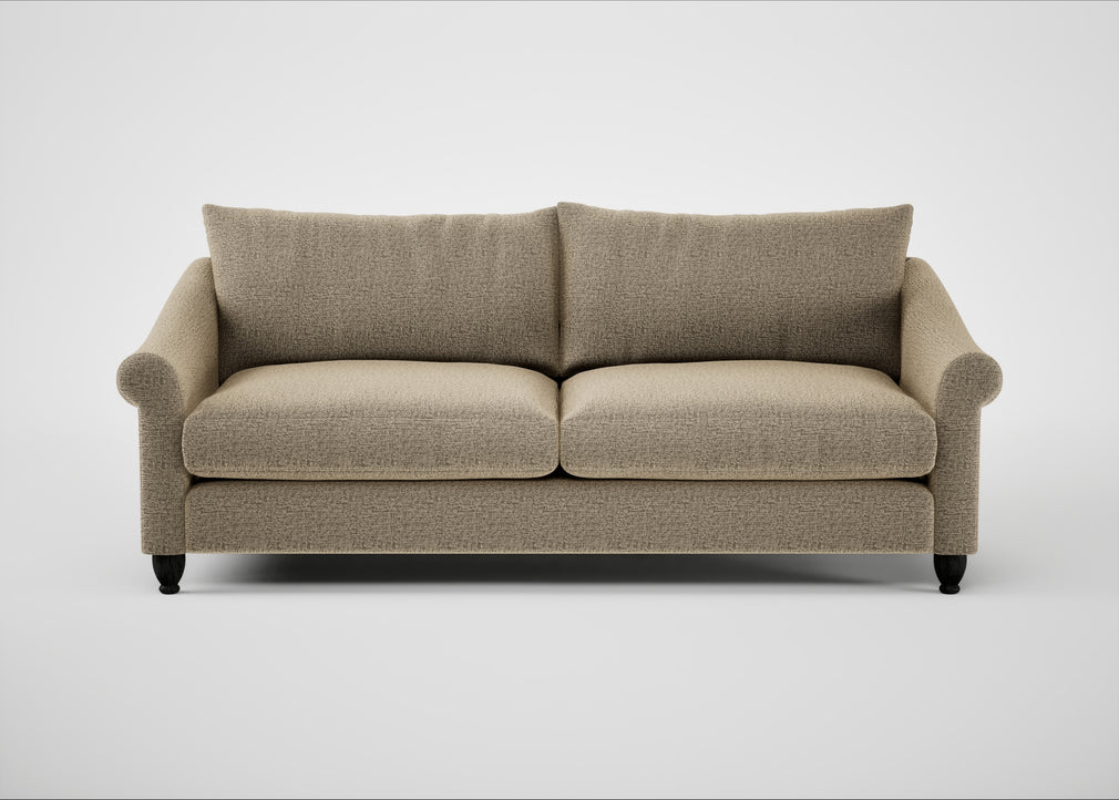 Devon 4 Seater Sofa Boucle Velvet Rocky / Black