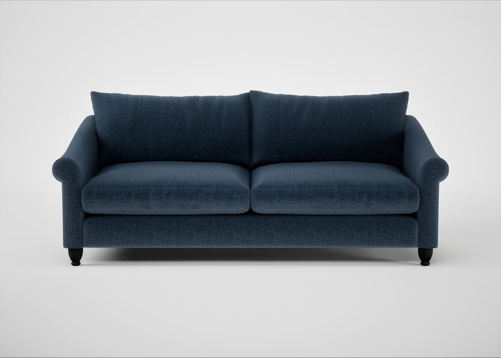Devon 4 Seater Sofa Boucle Velvet Space / Black