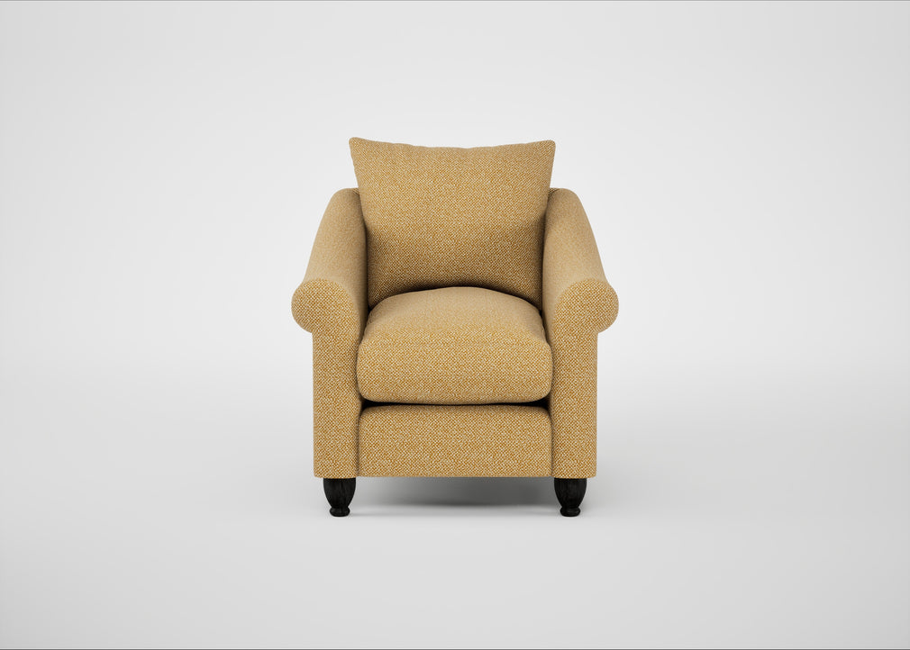 Devon Armchair Boucle Tweed Citrine / Black