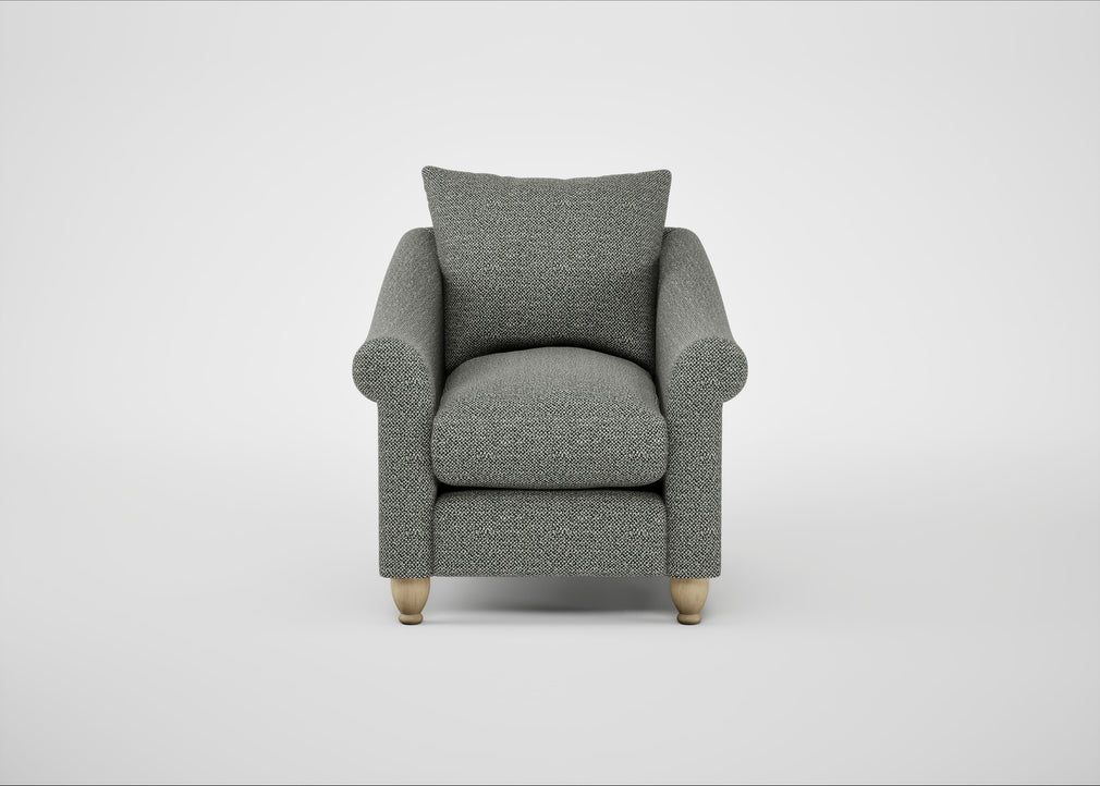 Devon Armchair Boucle Tweed Lapis / Natural