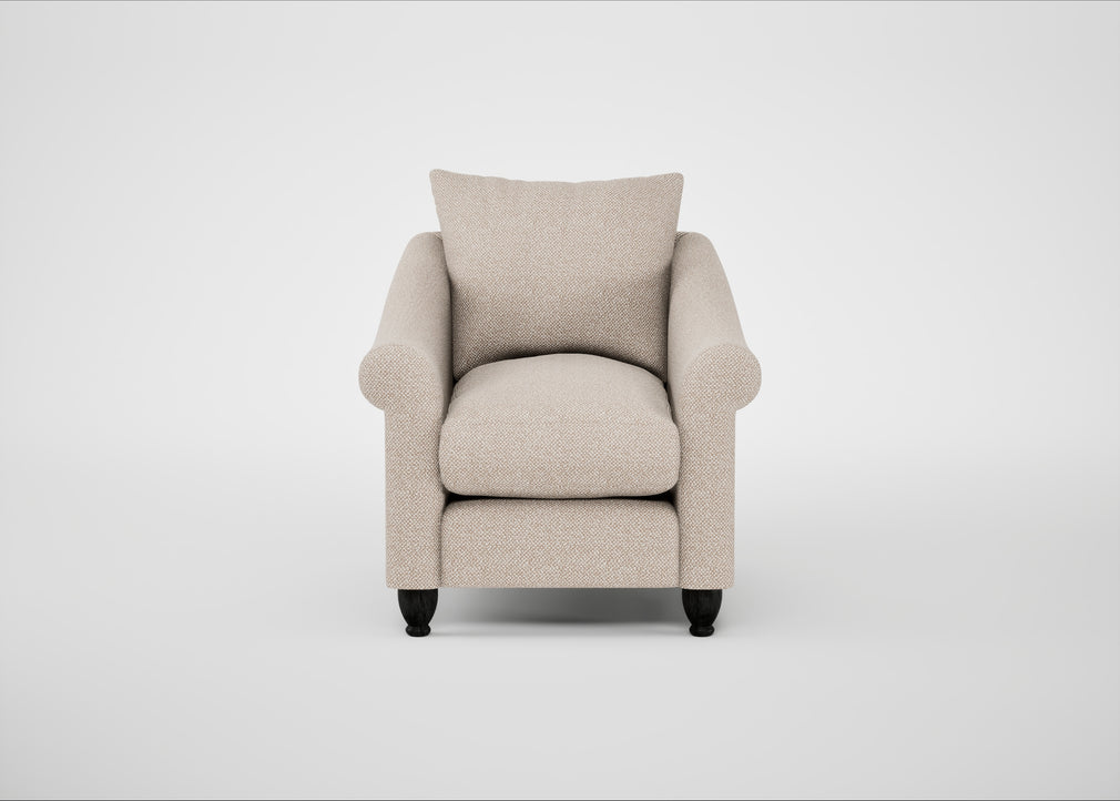 Devon Armchair Boucle Tweed Pearl / Black