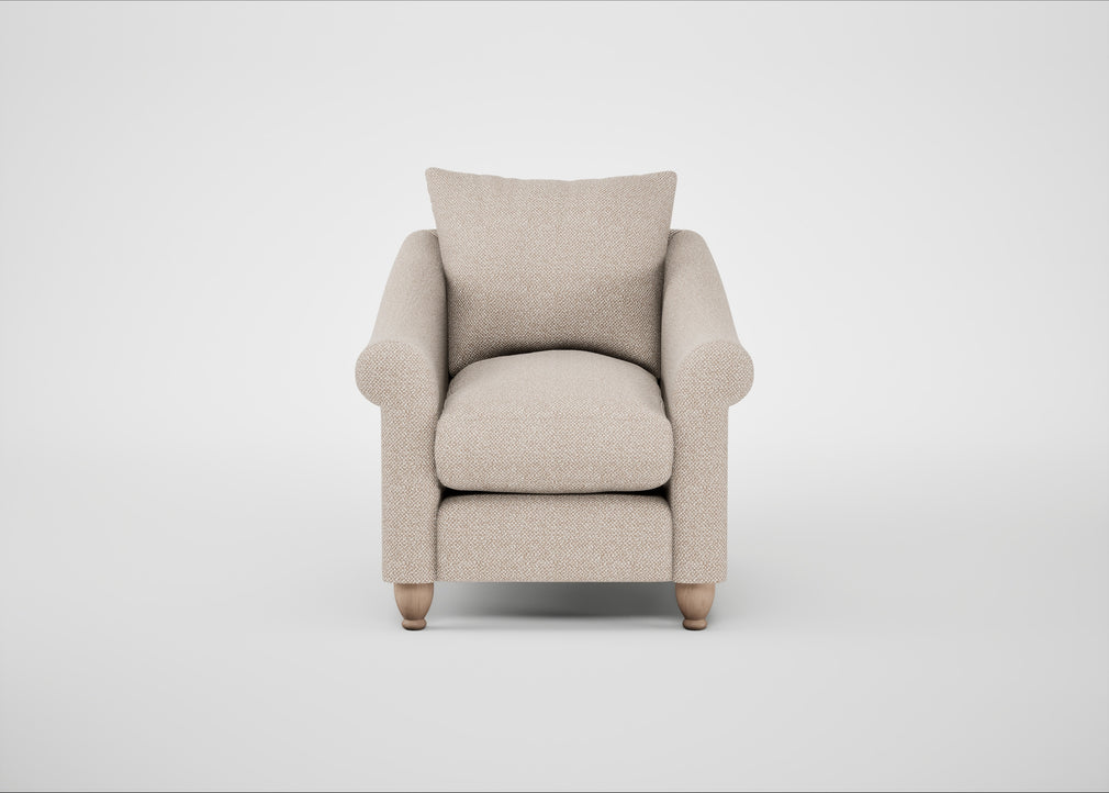 Devon Armchair Boucle Tweed Pearl / Natural