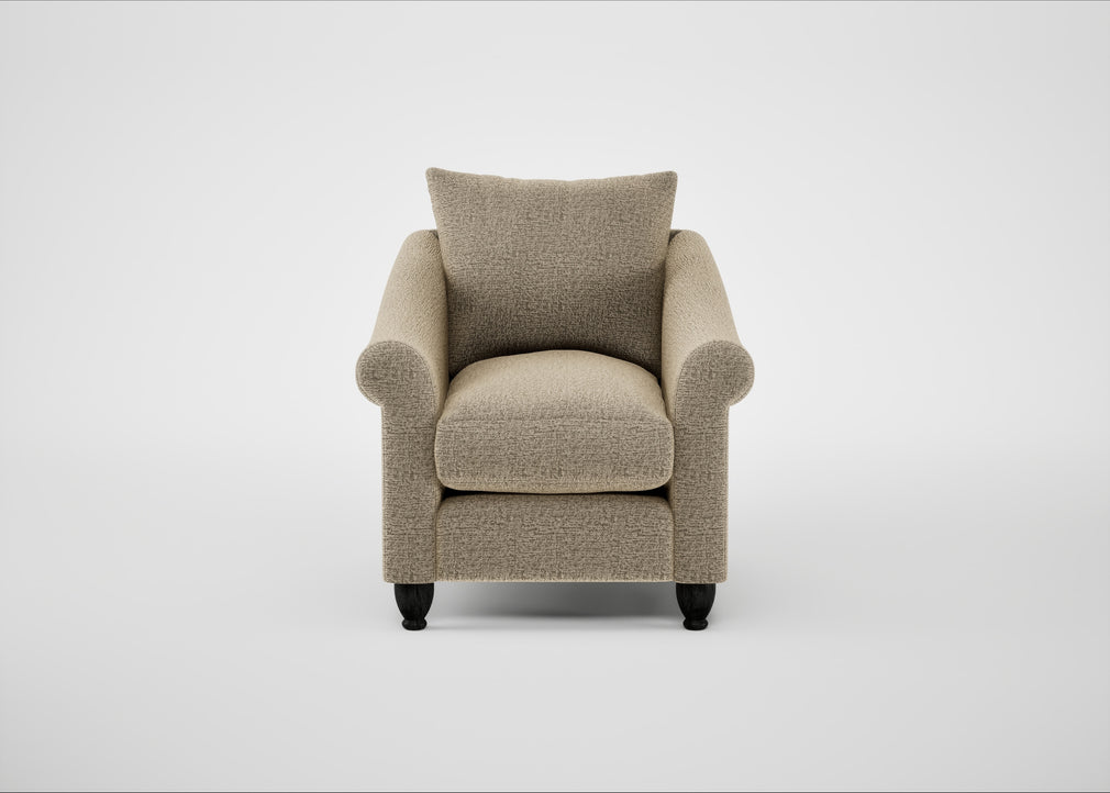 Devon Armchair Boucle Velvet Rocky / Black