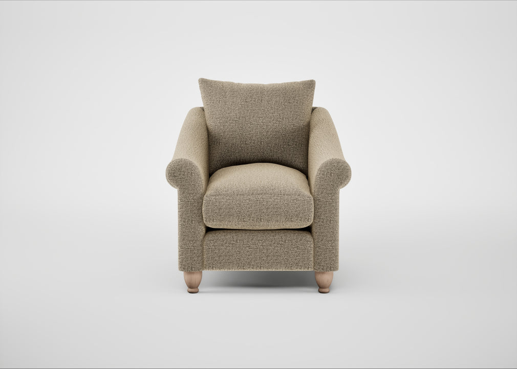 Devon Armchair Boucle Velvet Rocky / Natural