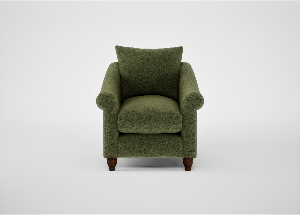 Devon Armchair Boucle Velvet Wilder / Walnut Stained