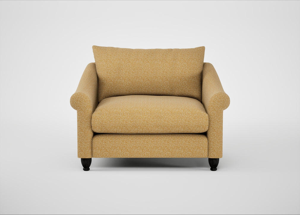 Devon Loveseat Boucle Tweed Citrine / Black