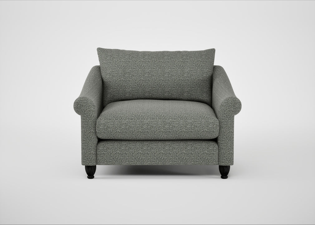 Devon Loveseat Boucle Tweed Lapis / Black