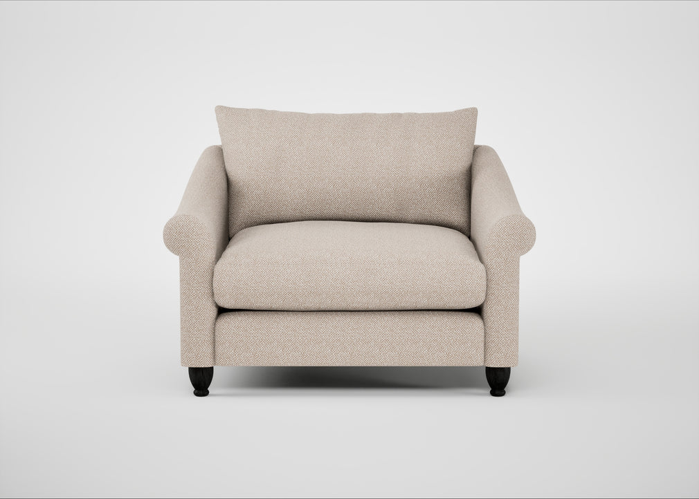 Devon Loveseat Boucle Tweed Pearl / Black