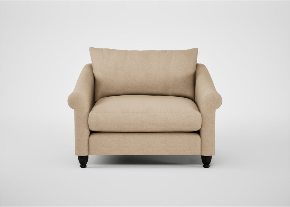 Devon Loveseat Capelo Linen-Cotton Bamboo / Black