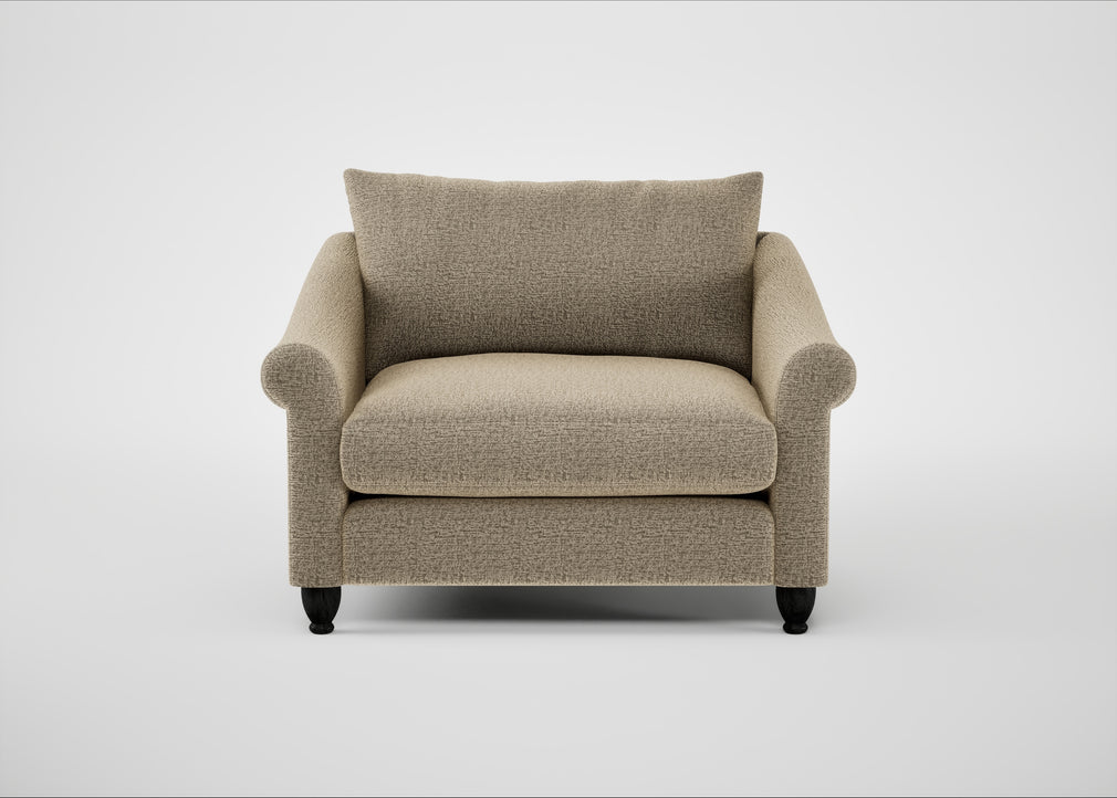 Devon Loveseat Boucle Velvet Rocky / Black