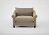 Devon Loveseat Boucle Velvet Rocky / Walnut Stained