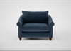 Devon Loveseat Boucle Velvet Space / Walnut Stained