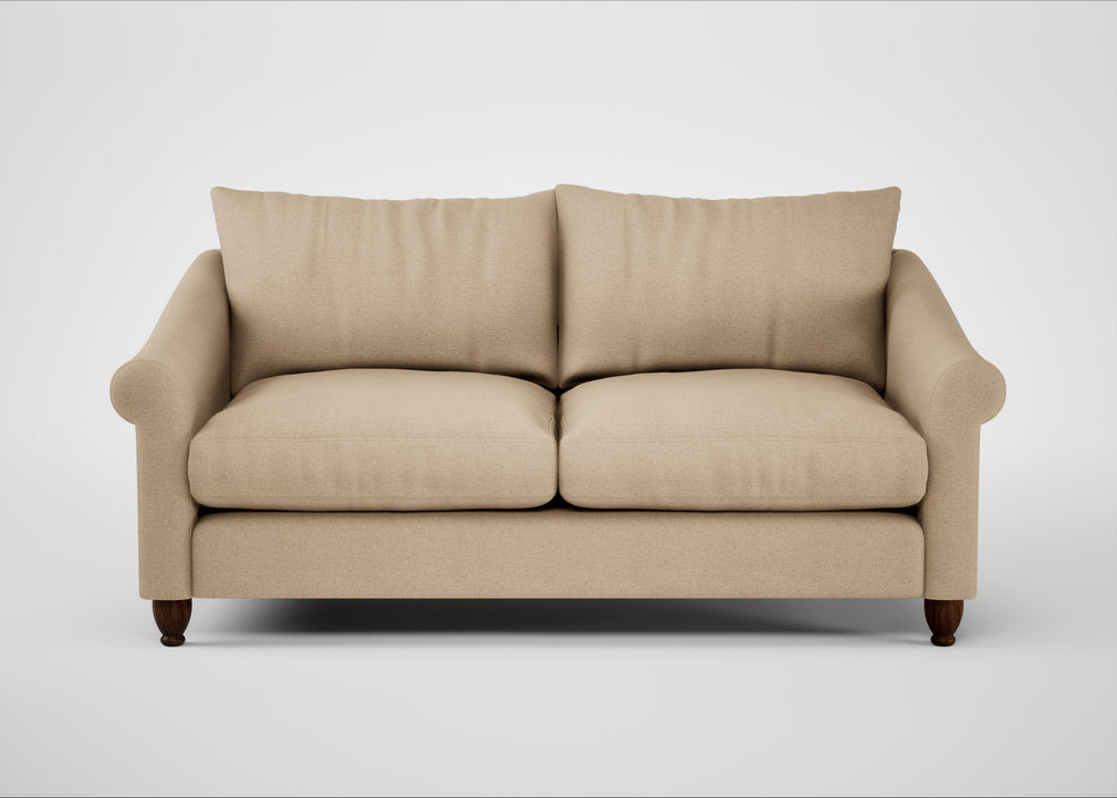 Devon 3 Seater Sofa Capelo Linen-Cotton Bamboo / Walnut Stained