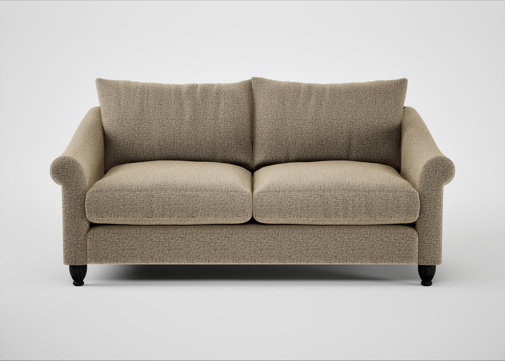 Devon 3 Seater Sofa Boucle Velvet Rocky / Black