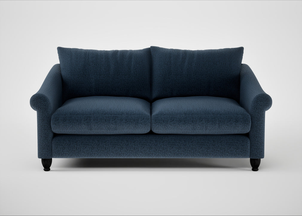 Devon 3 Seater Sofa Boucle Velvet Space / Black