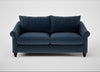 Devon 3 Seater Sofa Boucle Velvet Space / Walnut Stained