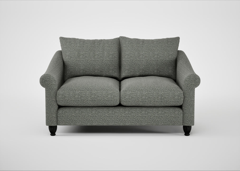 Devon 2 Seater Sofa Boucle Tweed Lapis / Black