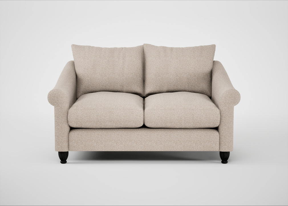 Devon 2 Seater Sofa Boucle Tweed Pearl / Black