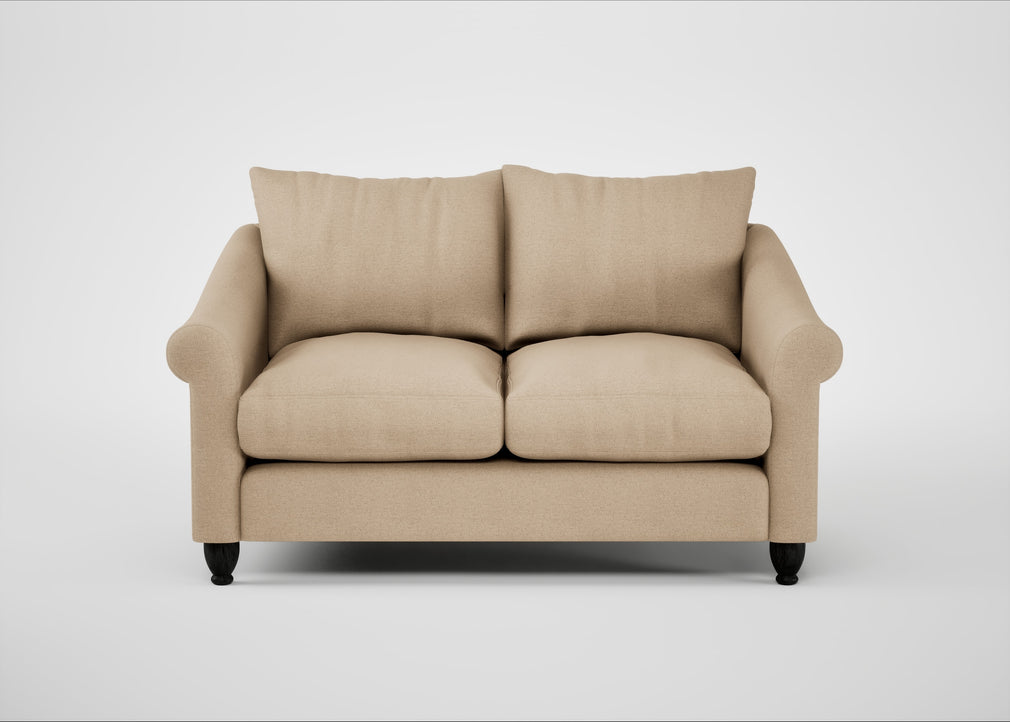 Devon 2 Seater Sofa Capelo Linen-Cotton Bamboo / Black