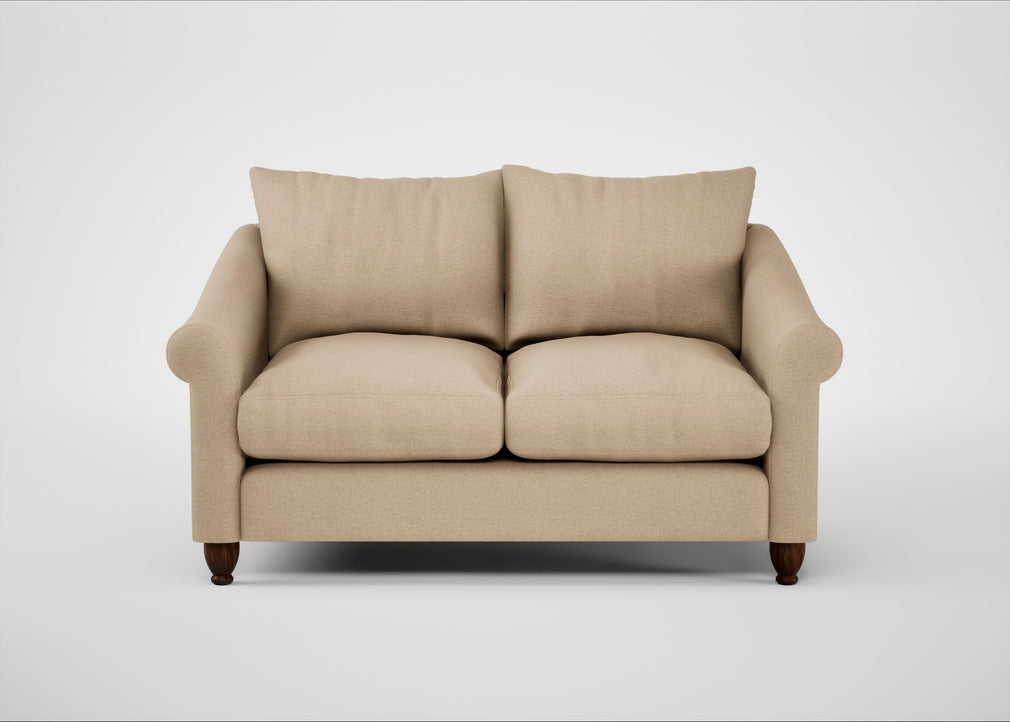 Devon 2 Seater Sofa Capelo Linen-Cotton Bamboo / Walnut Stained