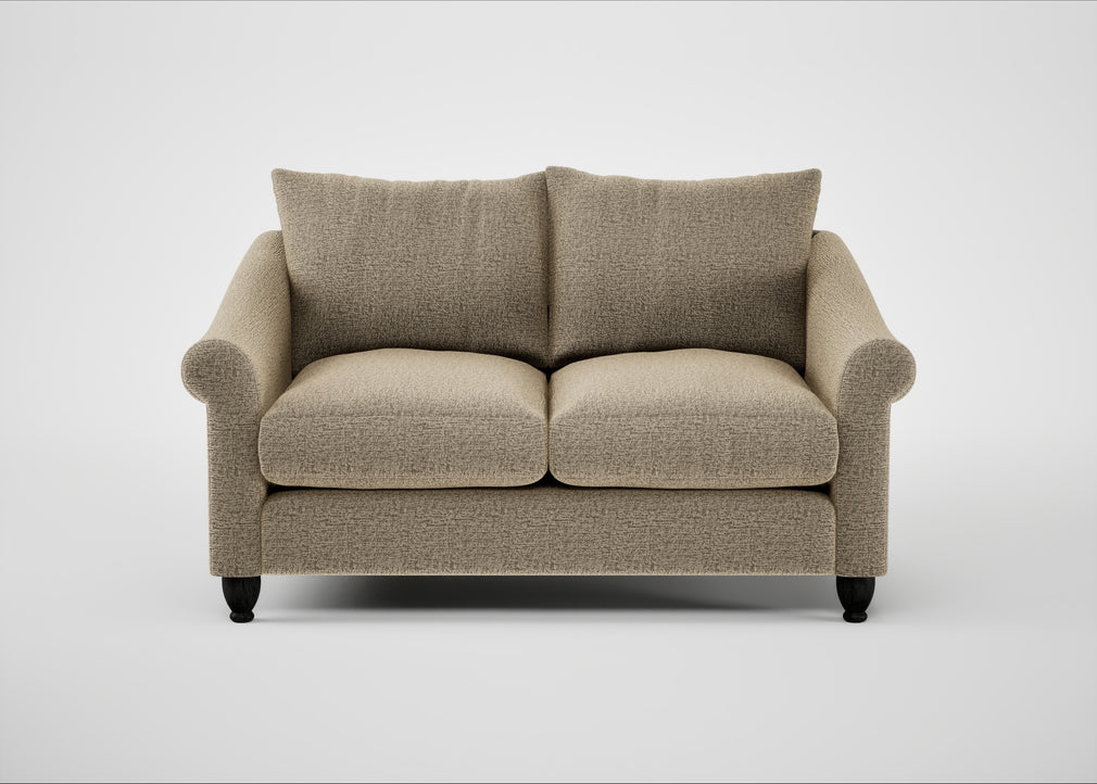 Devon 2 Seater Sofa Boucle Velvet Rocky / Black