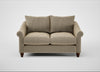 Devon 2 Seater Sofa Boucle Velvet Rocky / Walnut Stained