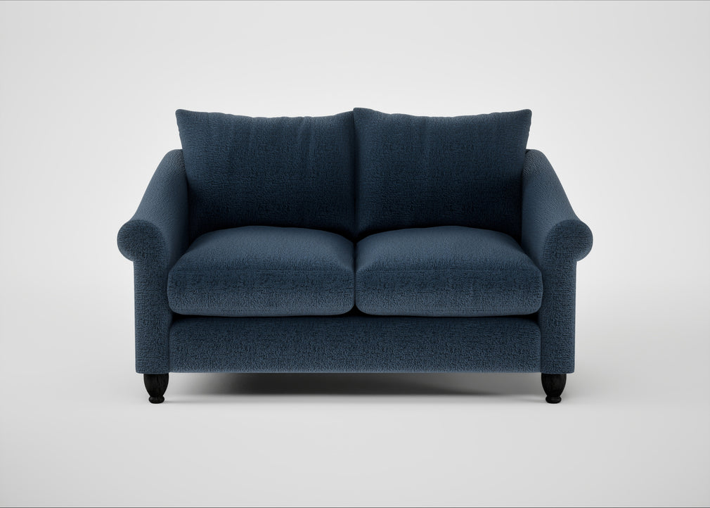 Devon 2 Seater Sofa Boucle Velvet Space / Black