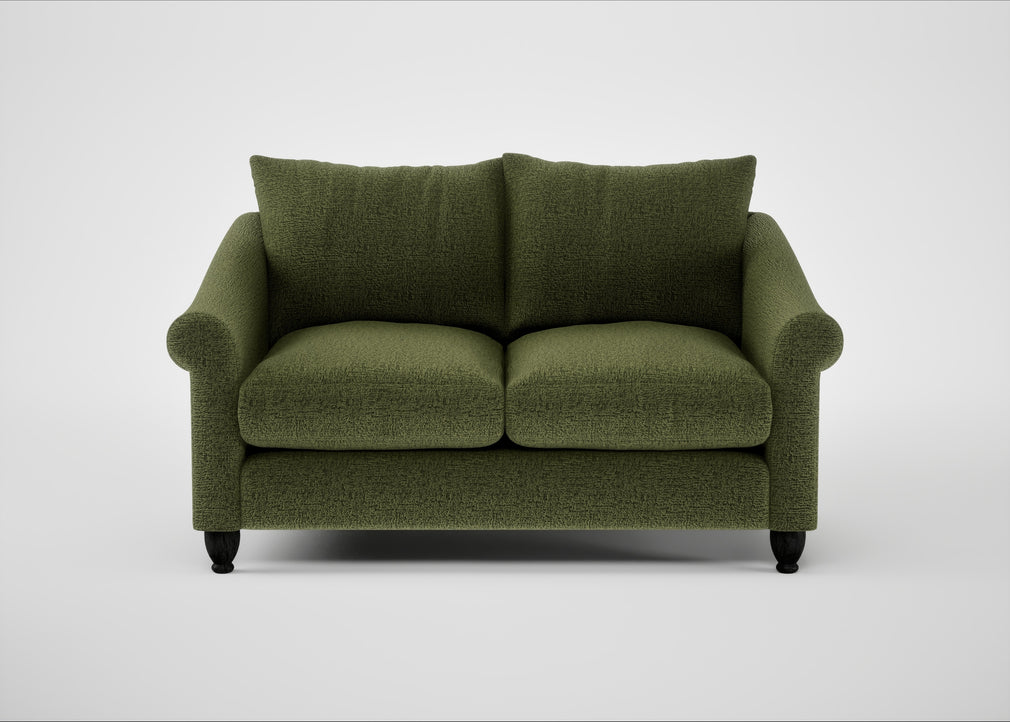 Devon 2 Seater Sofa Boucle Velvet Wilder / Black