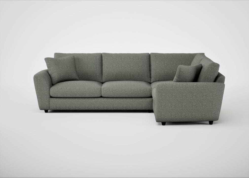 Snooze Right Hand Facing Corner Sofa Boucle Tweed Lapis