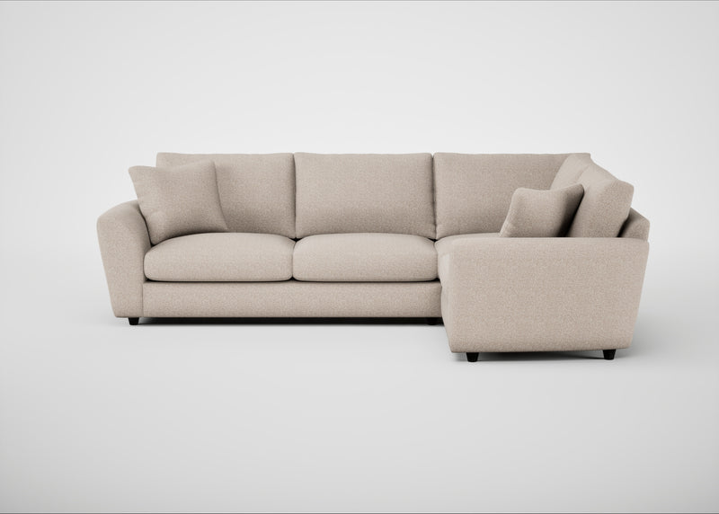 Snooze Right Hand Facing Corner Sofa Boucle Tweed Pearl