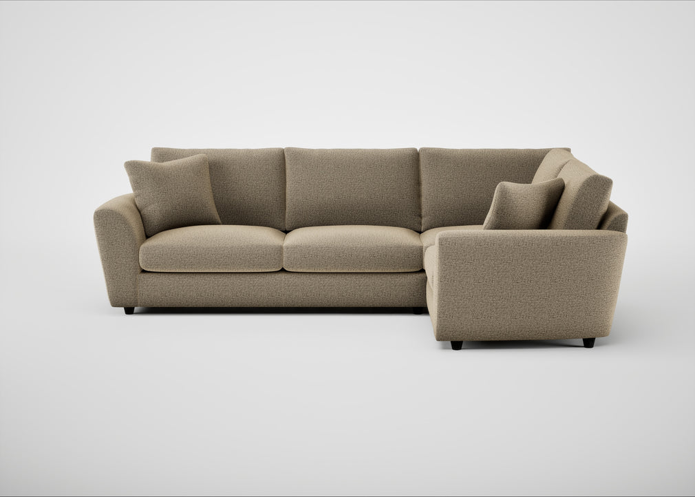 Snooze Right Hand Facing Corner Sofa Boucle Velvet Rocky