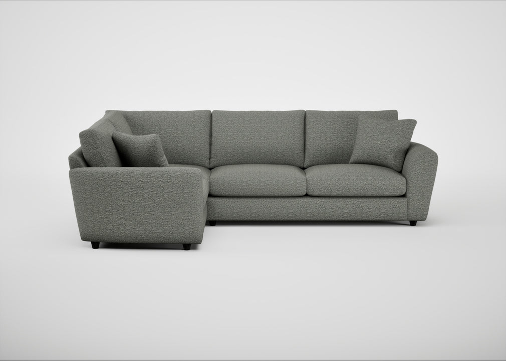 Snooze Left Hand Facing Corner Sofa Boucle Tweed Lapis
