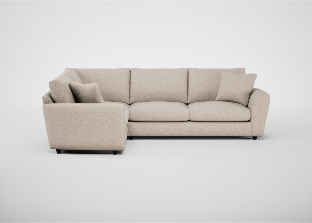 Snooze Left Hand Facing Corner Sofa Boucle Tweed Pearl