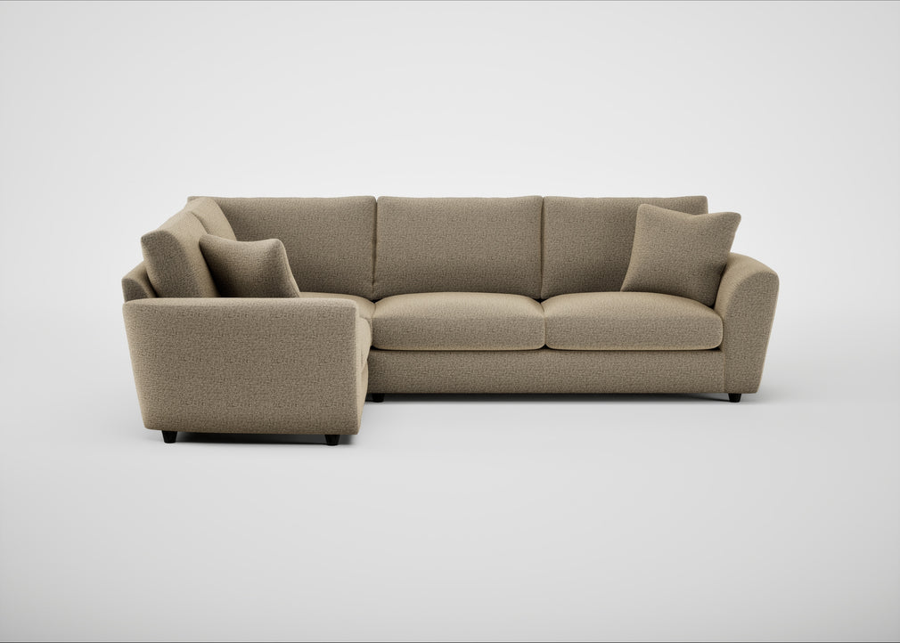 Snooze Left Hand Facing Corner Sofa Boucle Velvet Rocky