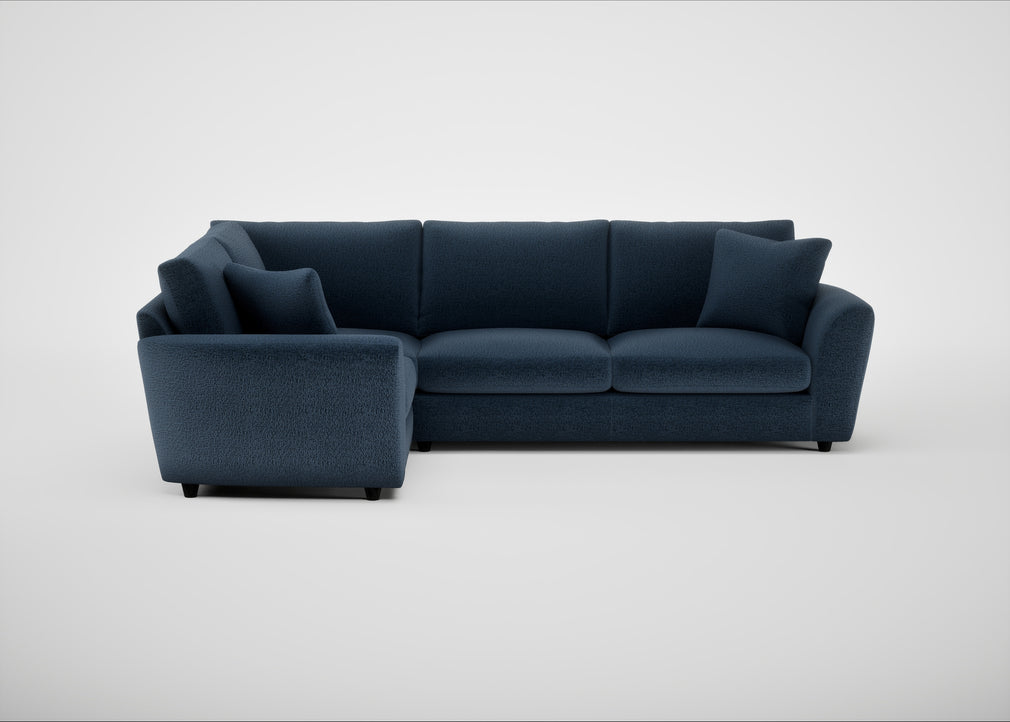 Snooze Left Hand Facing Corner Sofa Boucle Velvet Space