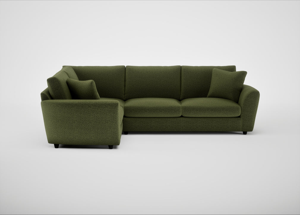 Snooze Left Hand Facing Corner Sofa Boucle Velvet Wilder