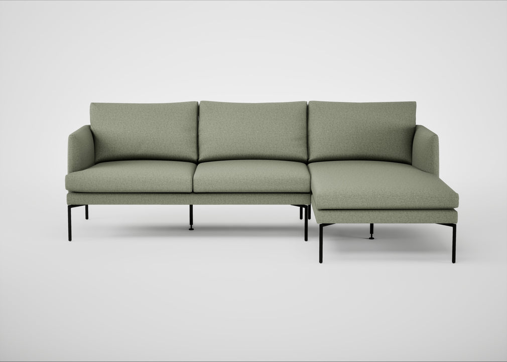 Matera Right Hand Facing Chaise Sofa Siena Cotton Pistachio / Black
