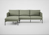 Matera Left Hand Facing Chaise Sofa Siena Cotton Pistachio / Black