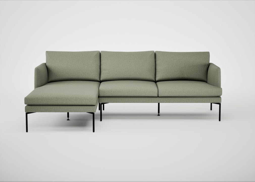 Matera Left Hand Facing Chaise Sofa Siena Cotton Pistachio / Black