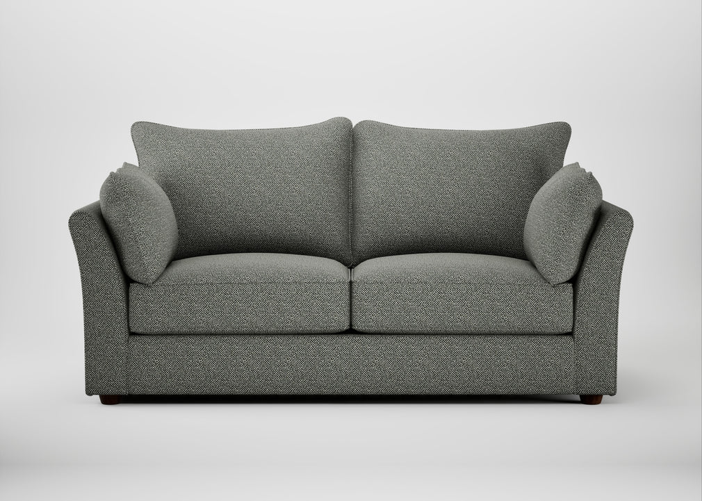 Tailor 3 Seater Sofa Boucle Tweed Lapis / Walnut Stained