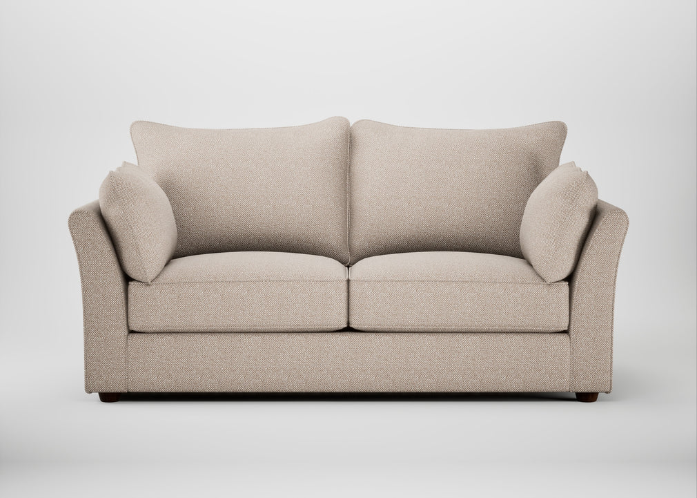 Tailor 3 Seater Sofa Boucle Tweed Pearl / Walnut Stained