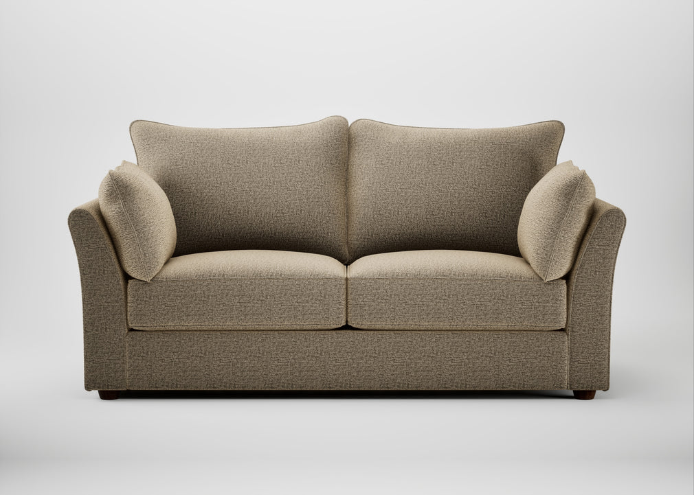 Tailor 3 Seater Sofa Boucle Velvet Rocky / Walnut Stained