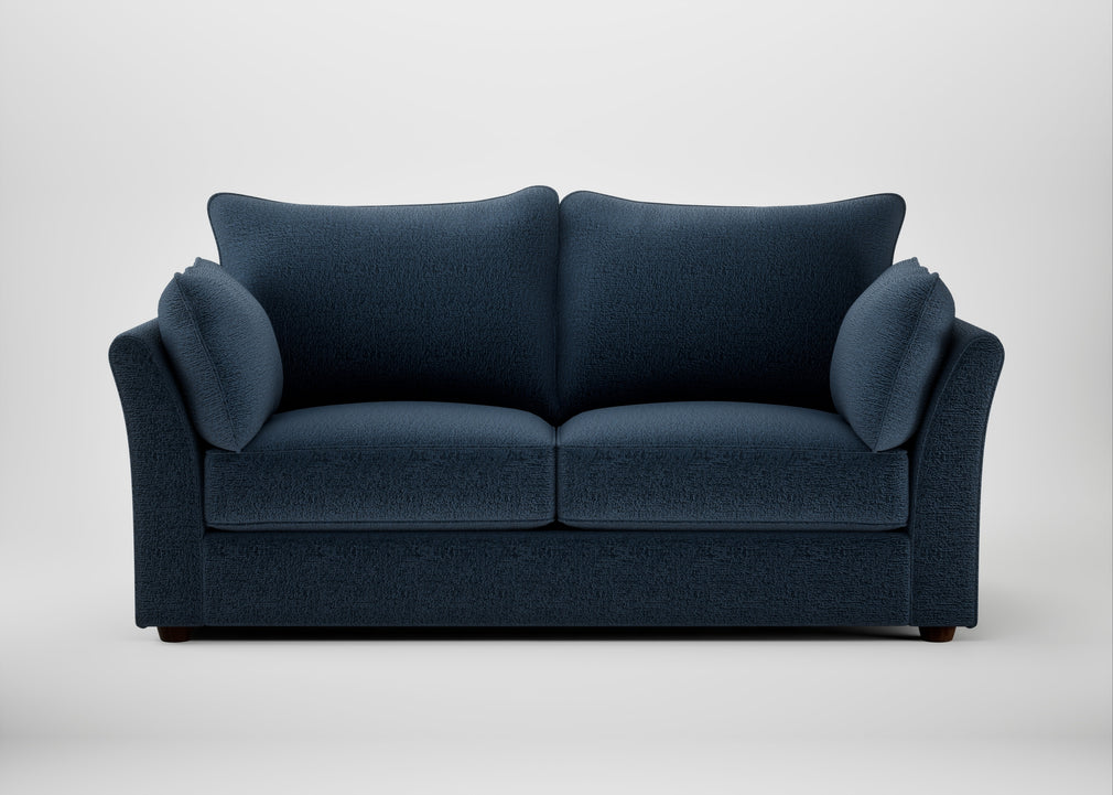 Tailor 3 Seater Sofa Boucle Velvet Space / Walnut Stained
